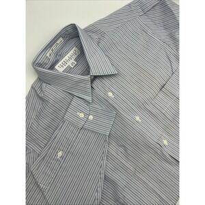 Perry Ellis‎ Portfolio Mens Blue Striped Button Up Shirt Size 15 1/2 - 32 33